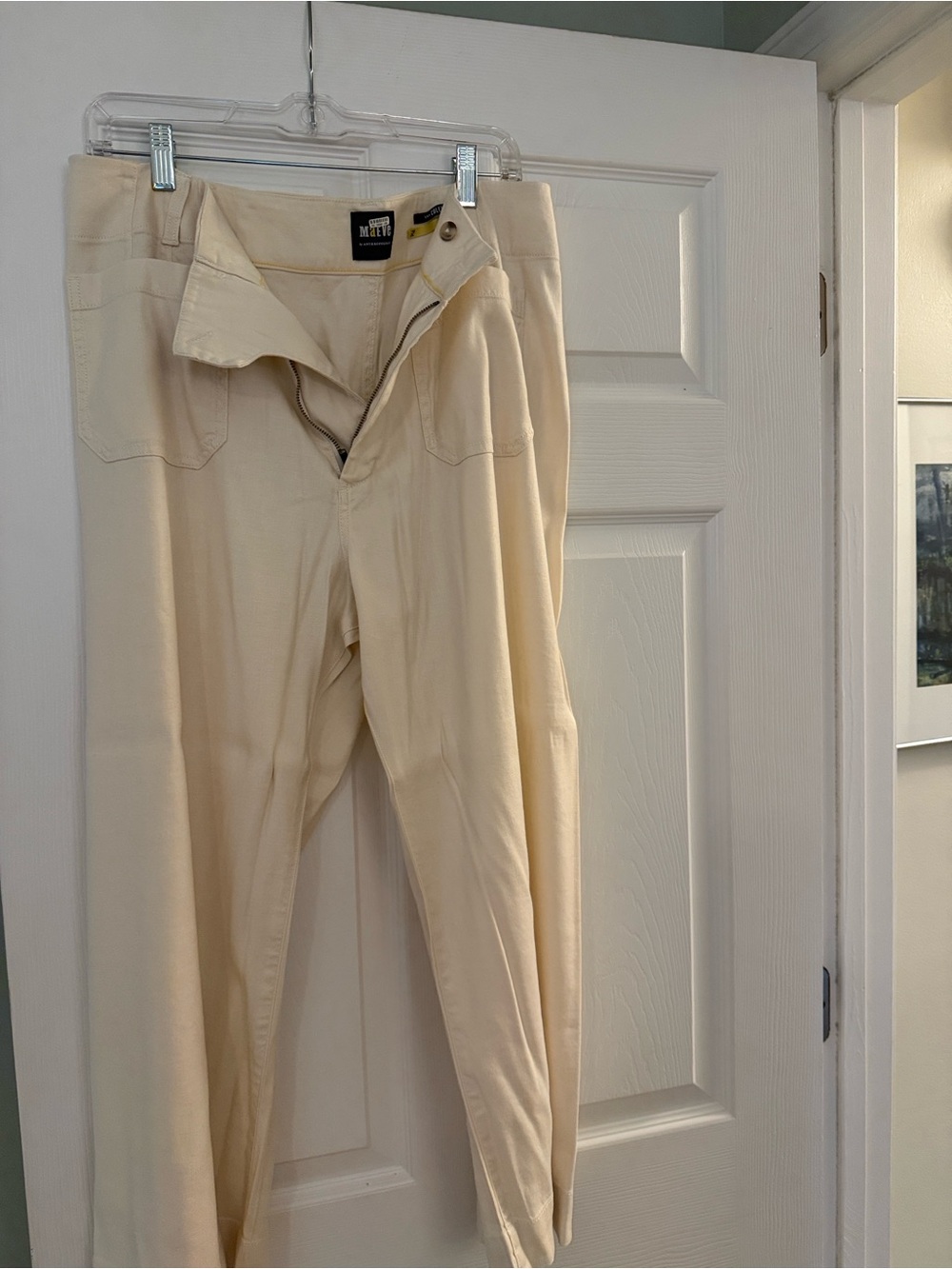 Maeve Collette Light Cream Cropped Pants
